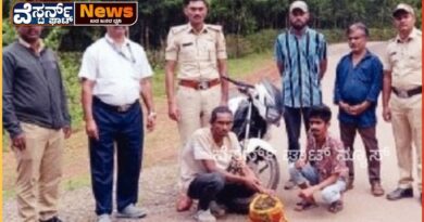 ಬೈಕಿನಲ್ಲಿ 750 ಗ್ರಾಂ ಗಾಂಜಾ ಸಾಗಿಸುತ್ತಿದ್ದ: ಇಬ್ಬರ ಬಂಧನ
