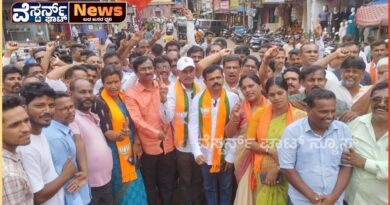 ಶಿವಮೊಗ್ಗ ಬಿ.ಜೆ.ಪಿ.ಕಾರ್ಯಕರ್ತರ  ಮುಗಿಲು ಮುಟ್ಟಿದ ಸಂಭ್ರಮ.