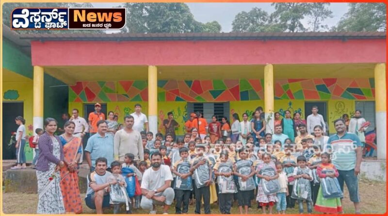 ಶಾಲೆಗೆ ಬಣ್ಣದ ಚಿತ್ತಾರ ಮೂಡಿಸಿದ ಸಹೃದಯಿ ಕನ್ನಡಿಗರು ಸಹಕಾರ ನೀಡಿದ ಸ್ವಯಂ ಸೇವಕರು